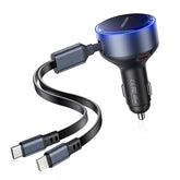 Vention Car Charger with Built-In Cable | FFOB0